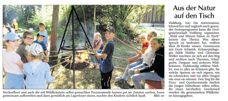 Ferienprogramm der Dorfgemeinschaft Viehberg - Bericht in der Amberger Zeitung