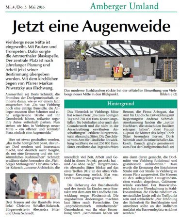 Artikel in der Amberger Zeitung vom 4. Mai 2016