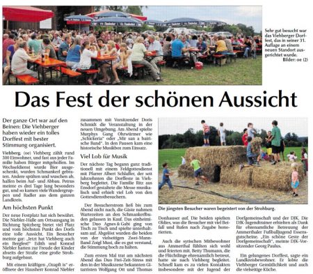 Dorffest in Viehberg - Bericht in der Amberger Zeitung vom 29.08.0215