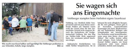 Herbstfest in Viehberg - Bericht in der Amberger Zeitung vom 30.09.2015