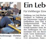 Viele Viehberger bei der Einweisung in Defi-Handhabung - Bericht in der Amberger Zeitung