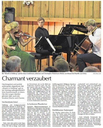 Klassikabend beim Dorffest der Dorfgemeinschaft Viehberg – Bericht in der Amberger Zeitung